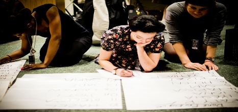 volunteer, dressers, & helpers, backstage at Leeds Fashion Show 2010 | Photographer Ed Waring